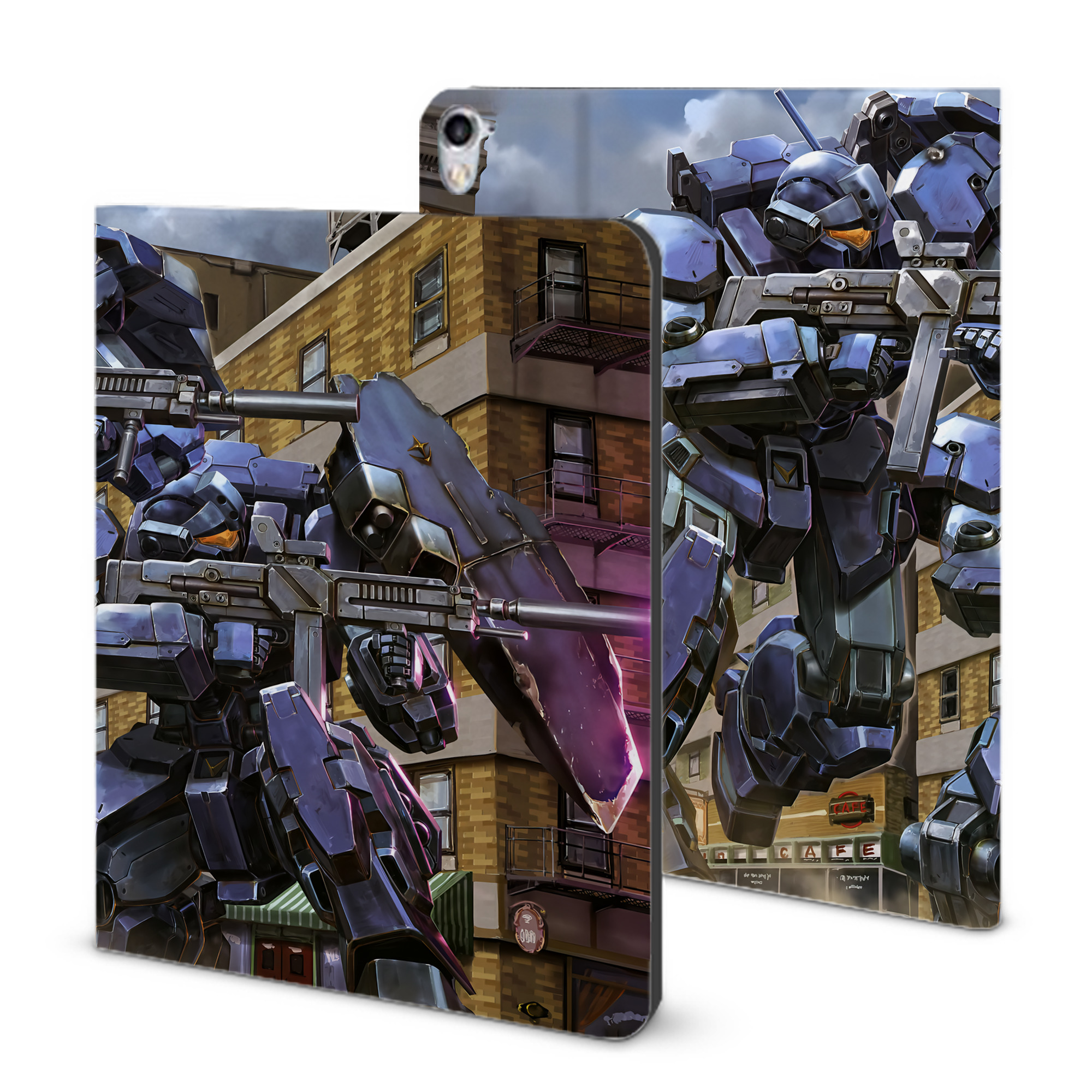 （画像用） 機動戦士ガンダム Mobile Suit Gundam IPad ケース ブック型 PUレザー TPU 耐衝撃 軽量 薄型 ペン収納なし 全面保護 IPad 各モデル対応